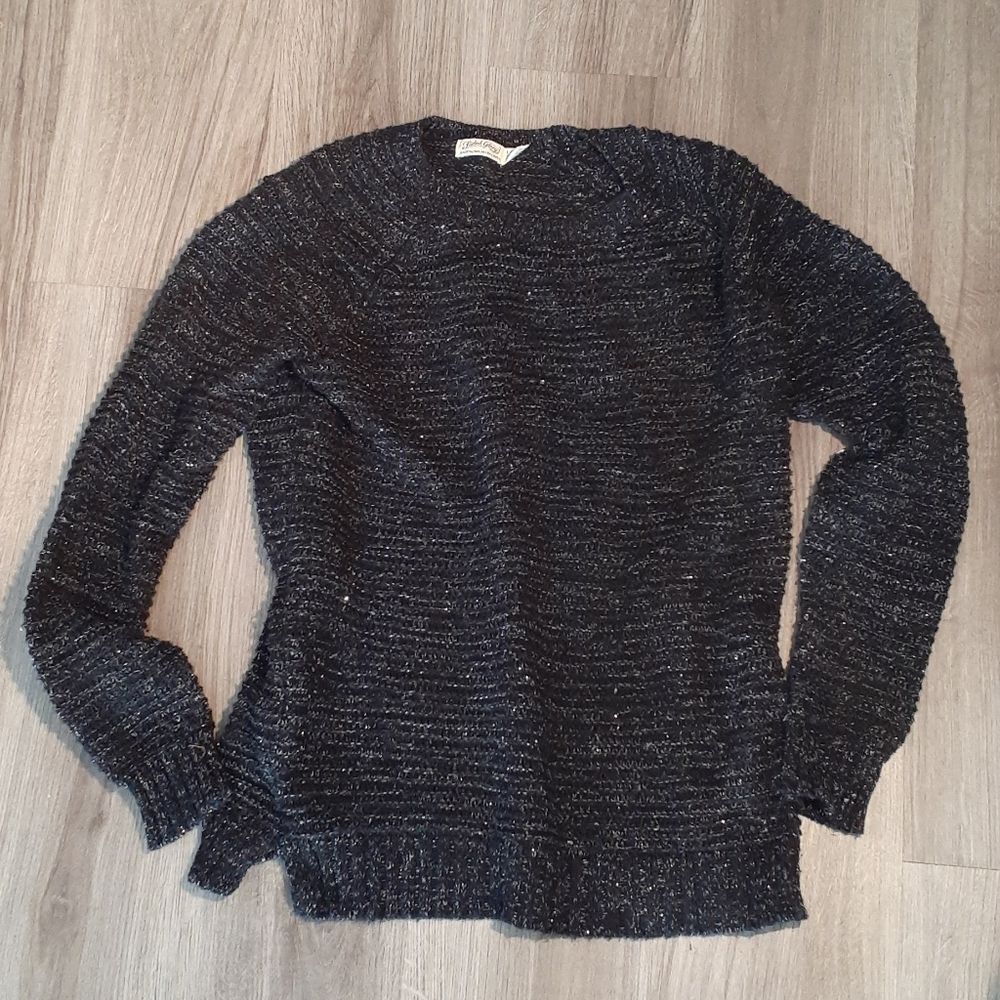 Black Metallic Sweater - Womens Large Pullover